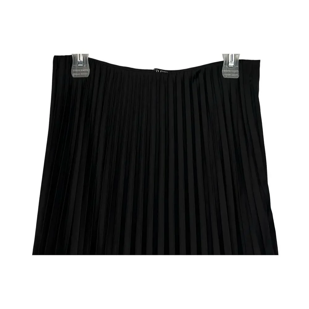 J. Crew Gwyneth Pleated Slip Skirt Black BN757 Size S